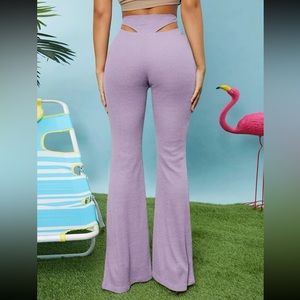 SHEIN high waisted cut out flare pants